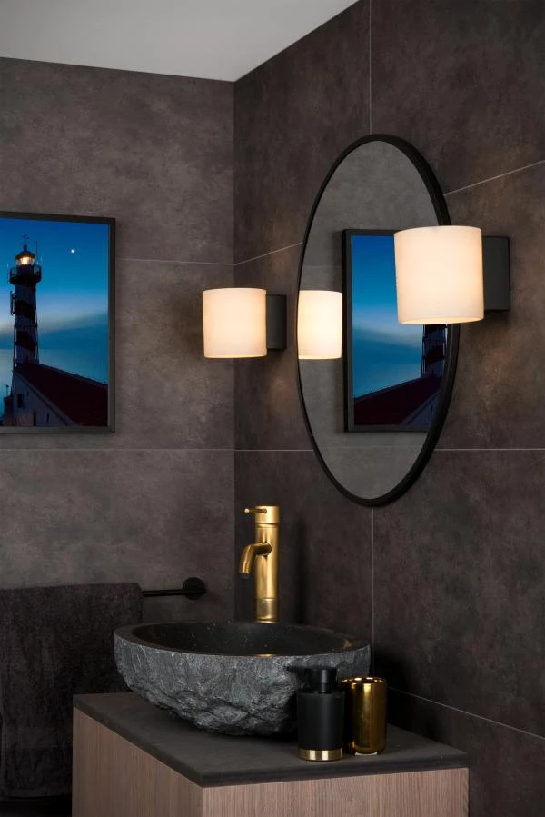 Lucide JELTE - Wall light Bathroom - 1xG9 - IP44 - Black - atmosphere 7